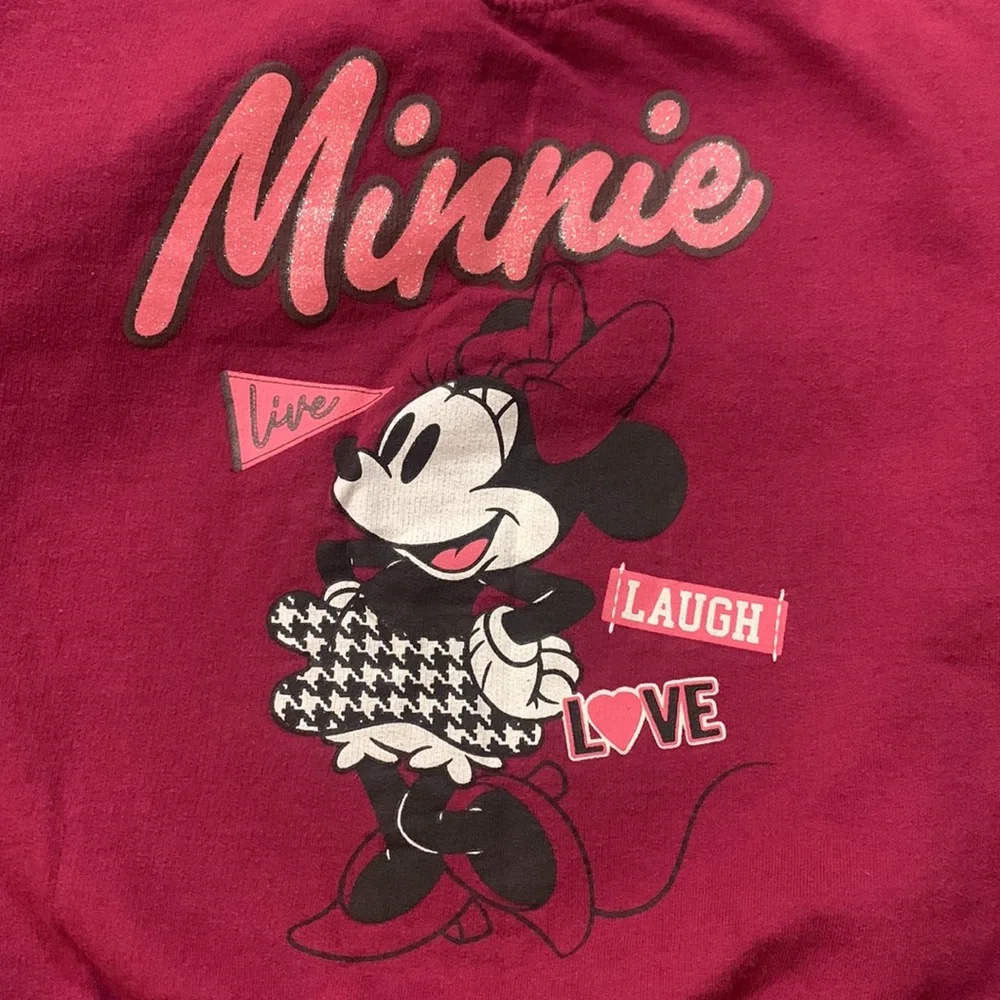 Disney Junior Minnie Girls Sweatshirt Burgundy 3T Graphic Casual Play Date